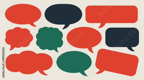 Collection of colorful speech bubbles for communication design