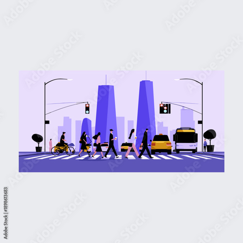 Morning Rush Hour in Urban City