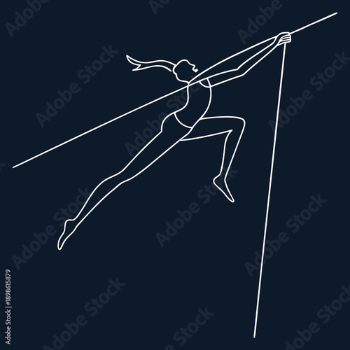 Javelin Throwing Athlete Line Art Vector Illustration For Sports Design And Competitive Games