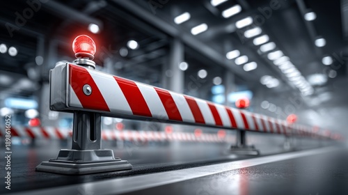 Wallpaper Mural A road barrier stands with warning lights in a construction zone of a city street at night Torontodigital.ca