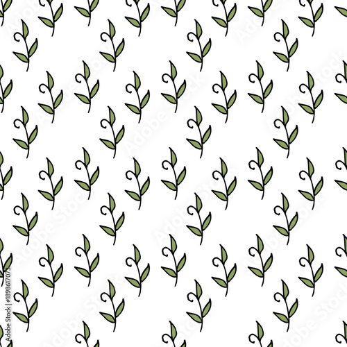 Seamless pattern with excellent decorative elements with leaves.eps