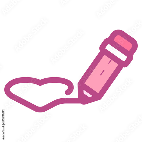 pencil drawing heart line icon