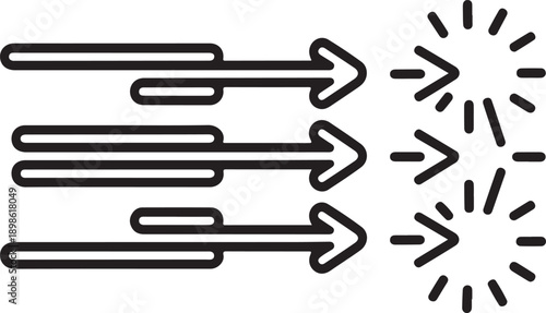Illustration of data streams converging into a single burst of information Vector