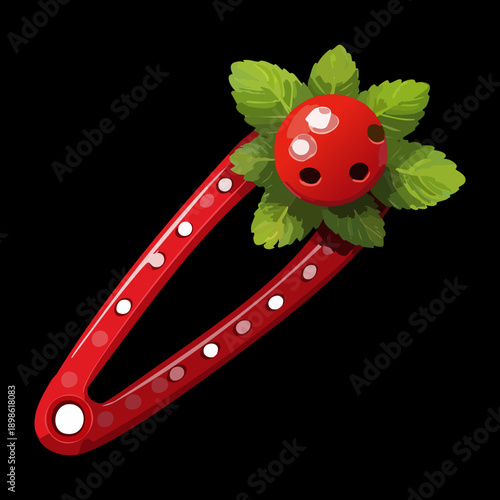Ladybug hair clip for cute hair accessory and fashion graphic asset