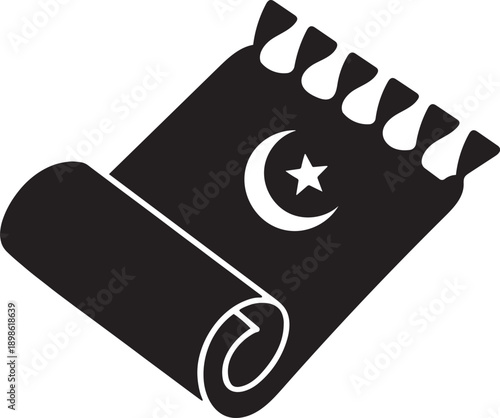silhouette icon of prayer mat 