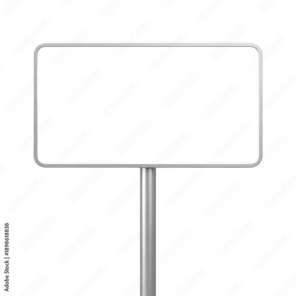 Obraz premium Blank sign on metal post isolated on transparent background