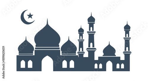 Ramadan Mosque Silhouette Vector Art