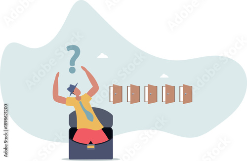 Choosing choices, make decision for career opportunity, alternative pathway, decide for new job or select important chance,life and employment of people.