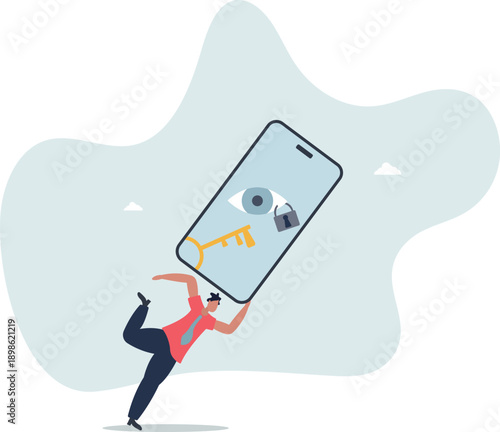 Data privacy for internet user, protect application to track or follow user behavior concept.life and employment of people.