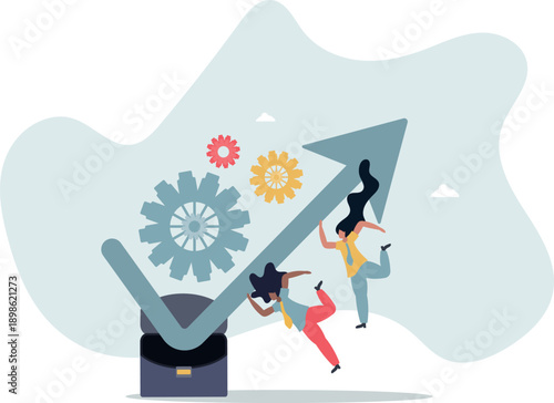 Economic recovery, bouncing from crisis or company return from loss to make profit, growth and success,life and employment of people.