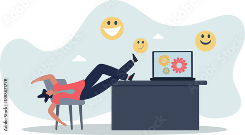 love your career or motivation to go to work, appreciation after finish work concept.life and employment of people.