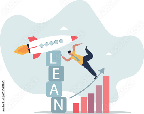 Lean startup using agile methodology to manage company for fast deliver or launch product.life and employment of people.