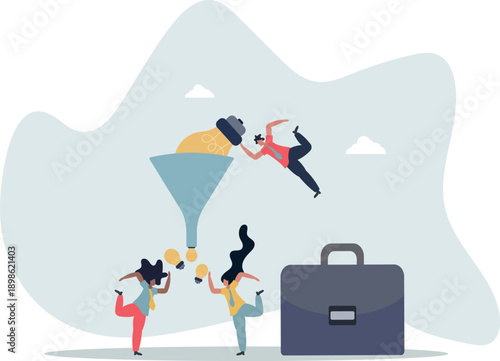 The employee comes up with great ideas that others discuss.