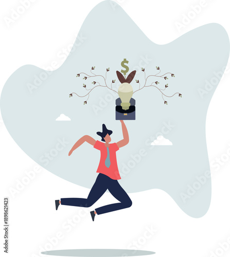 A businessman increases his profits in the spring.life and employment of people.