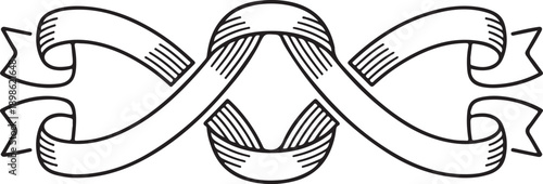 Elegant intertwined ribbon design with symmetrical loops and intricate patterns Vector