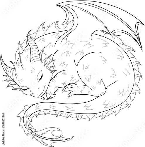 Baby Dragon Sleeping PNG