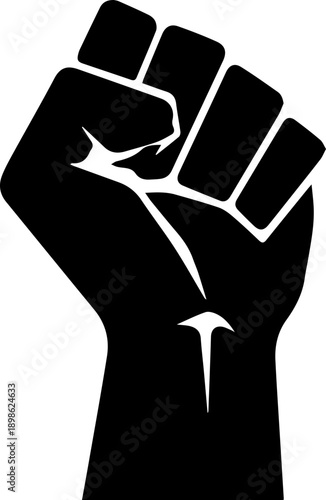 Powerful Raised Fist Silhouette Symbol of Solidarity Protest and Social Justice