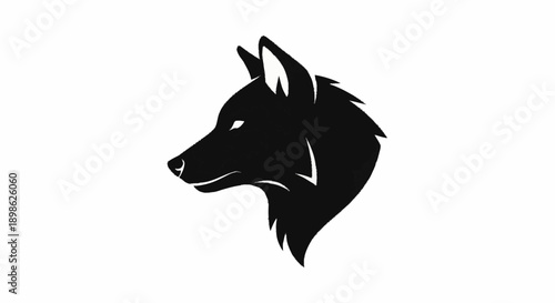 Black silhouette of a wolf head profile view.