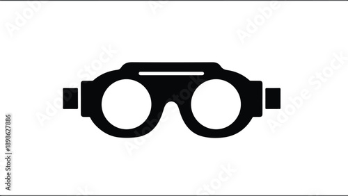Black swimming goggles icon isolated on transparent background