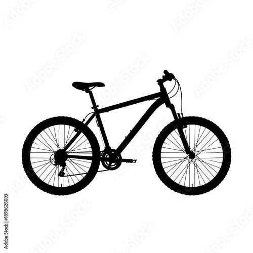 Bicycle Silhouette Vector Icon Isolated Mountain Bike Cycle Symbol on White Background for Transport Design