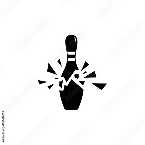 Bowling Pin Silhouette Vector Icon Isolated Strike Game Symbol on White Background for Leisure Sport Design