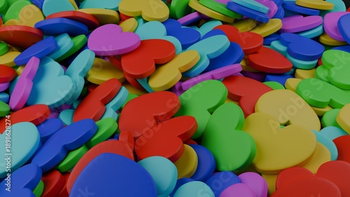 3d colourful hearts love saint valentine day