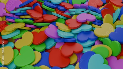 3d colourful hearts love saint valentine day