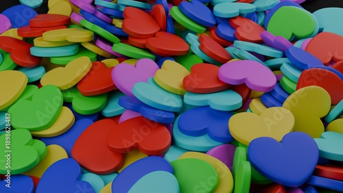 3d colourful hearts love saint valentine day