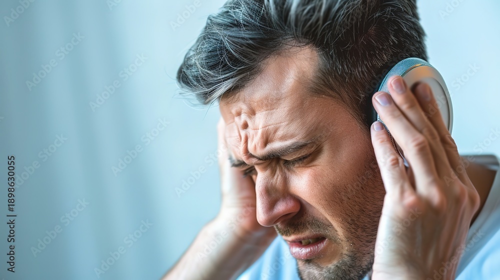 Fototapeta premium Understand and Manage Tinnitus – Prioritize Cause Identification, Targeted Interventions, and Holistic Care for Auditory Comfort and Quality of Life