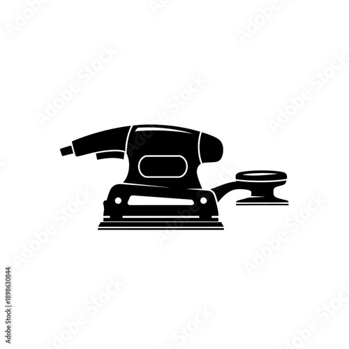 Sander Silhouette Vector Icon Isolated Wood Polishing Carpenter Tool Symbol on White Background for Workshop Design