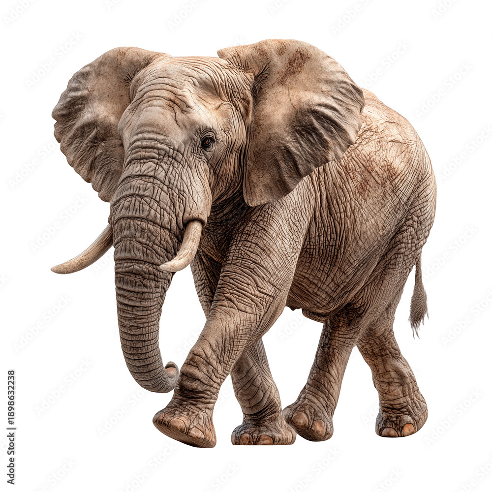 Obraz premium Celebrating wildlife protection with a detailed isolate of a large African elephant on March 3rd