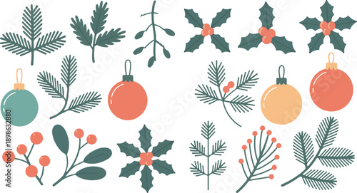christmas tree decorations Modern Vector Icon Set for Business, Technology and Creative Design Clean, Minimal and Editable Icons Collection for Web, App and UI UX High Quality Flat Vector Icons Isolat
