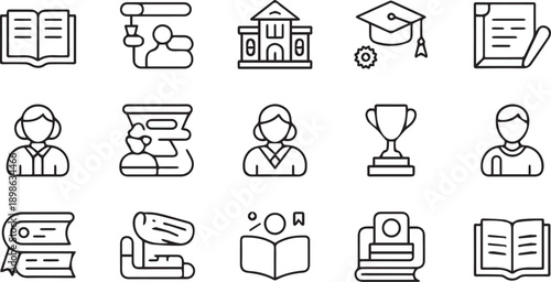 Print Modern Vector Icon Set for Business, Technology and Creative Design Clean, Minimal and Editable Icons Collection for Web, App and UI UX High Quality Flat Vector Icons Isolated on White Backgrou