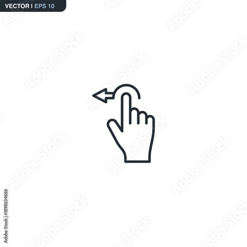 Hand Finger Swipe Left Back Gesture Icon