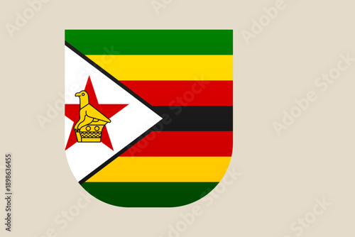 Free Download Zimbabwean National Flag designed as a modern vector shield crest, featuring the Zimbabwe Bird symbol, representing national pride and patriotism. - GFXLoad