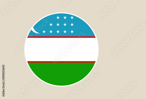 Uzbekistan flag icon in a circular badge, a simple national symbol for patriotic design on a neutral background. Free Download Uzbekistan flag icon in a circular badge, a simple national symbol for patriotic design on a neutral background. - GFXLoad