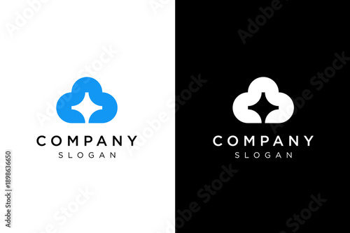 simple modern cloud logo design