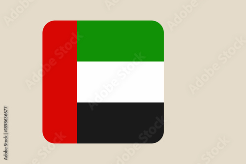 United Arab Emirates flag as a modern square icon, a patriotic vector symbol for national identity and web design.