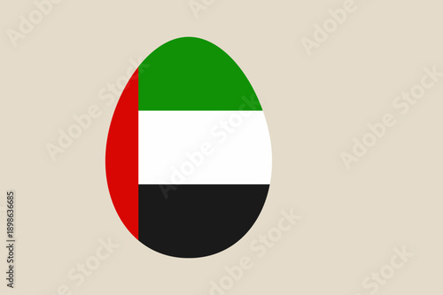 Patriotic UAE flag designed in an egg shape for the Easter holiday or a festive National Day celebration.
