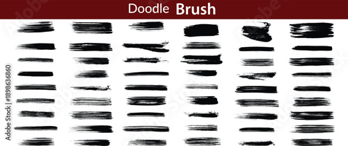 Brush stroke set, calligraphy ink paint lines, sketchy brush strokes grunge, bold lines and squiggles marker stripe