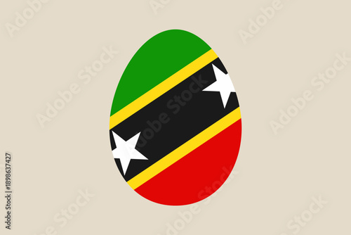Saint Kitts and Nevis national flag decorated on an Easter egg, a festive vector icon for celebrating patriotic holidays. Free Download Saint Kitts and Nevis national flag decorated on an Easter egg, a festive vector icon for celebrating patriotic holidays. - GFXLoad