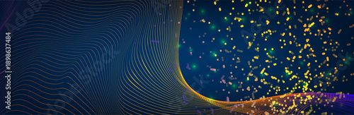 Abstract vector background. Elegant background for business presentations. Lines, point, plane in 3D space.Cryptocurrency fintech network blockchain and programming concept.