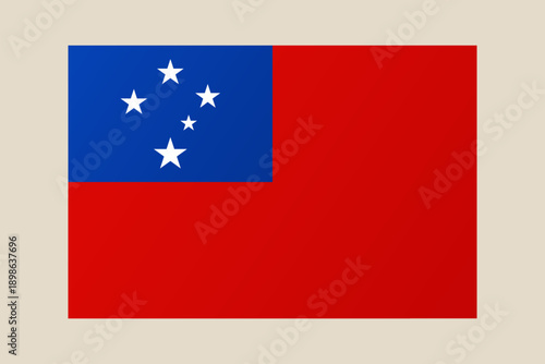 Samoan flag vector graphic illustration isolated on a background, the official national emblem of the Polynesian island country.