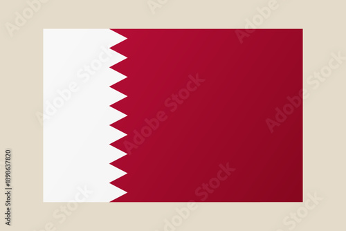 Flag of Bahrain vector graphic isolated on a neutral background representing national patriotism and government identity.