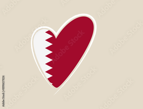 Bahrain Flag Inside a Stylized Heart Shape Showing Love and National Pride for Patriotic Celebrations.