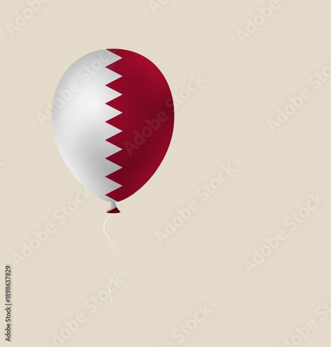 Vector illustration of a Bahraini flag balloon floating to celebrate a national holiday with patriotic minimalist style.