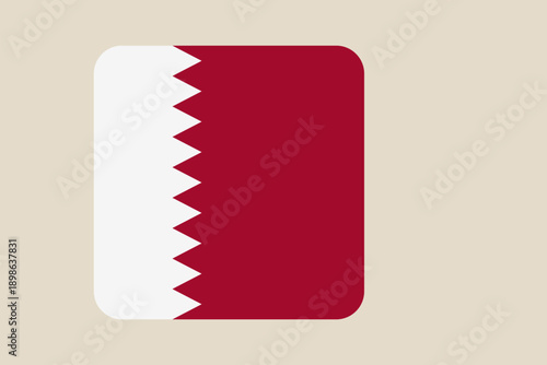 Bahraini national flag displayed as a vector icon in a rounded square shape for modern app and web buttons.