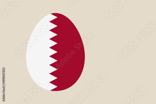 Patriotic Easter egg decorated with the national flag of Bahrain, celebrating a national holiday with a modern minimalist design.