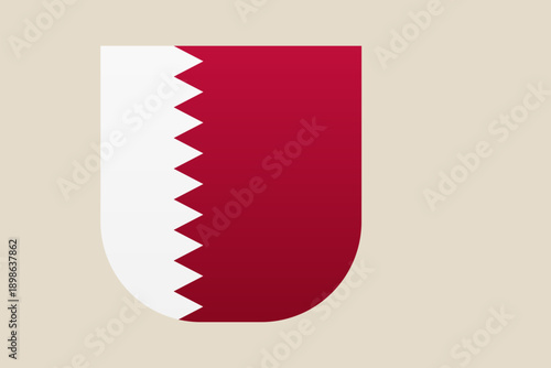 Bahrain Flag vector icon designed in a modern shield shape, an official national symbol representing the Middle Eastern country.