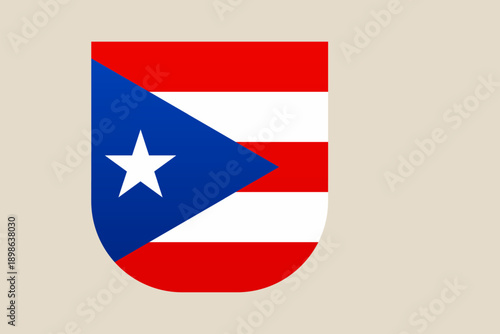 Puerto Rican flag presented in a stylized shield shape, an isolated vector graphic representing national pride and heritage. Free Download Puerto Rican flag presented in a stylized shield shape, an isolated vector graphic representing national pride and heritage. - GFXLoad